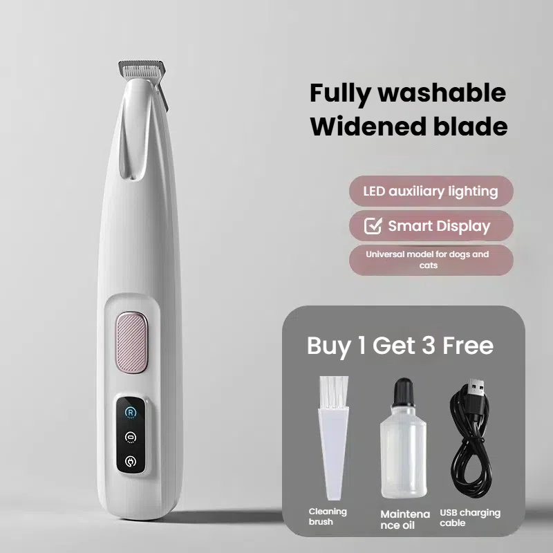 Pet Hair Clipper Electric Low Noise Waterproof Rechargeable Dog Cat Trimmer